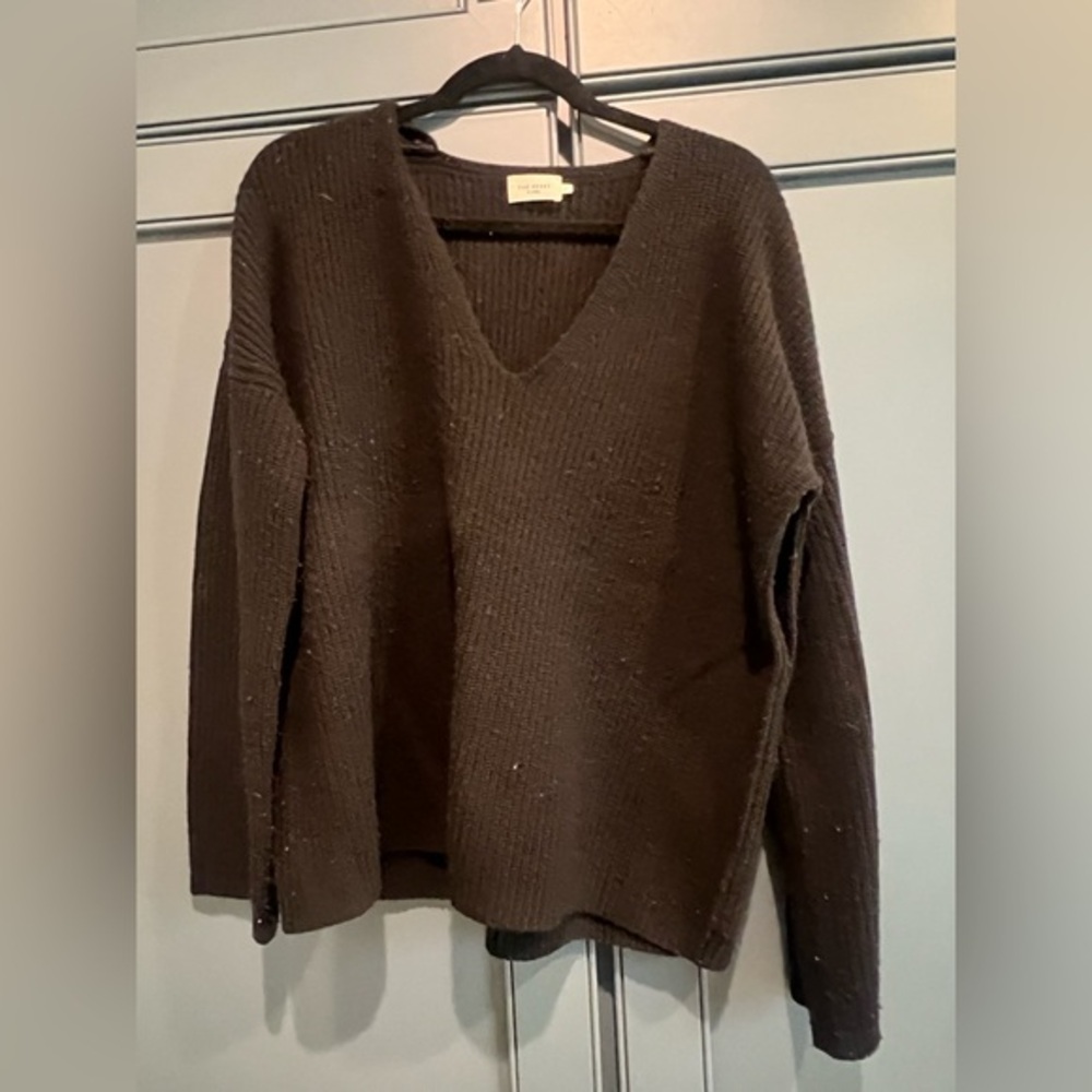 The Reset Black V-Neck Wool Sweater